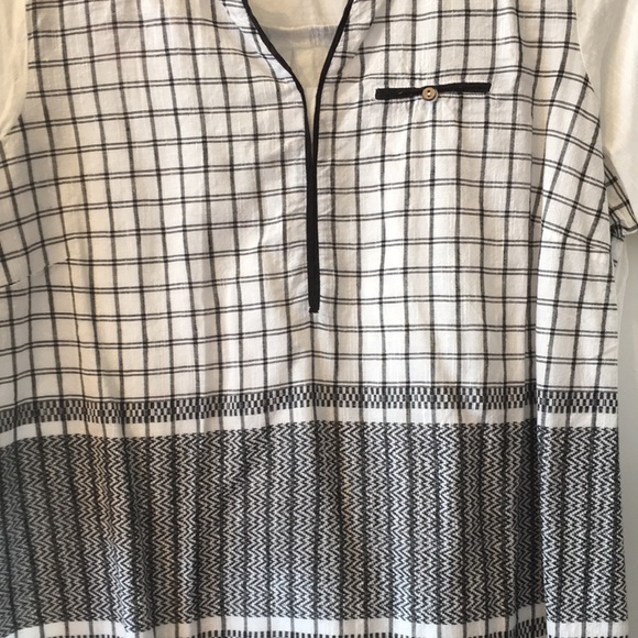 Aurelia Kurta XXL  Black White Pattern Indian Attire 100% Cotton - Picture 3 of 10